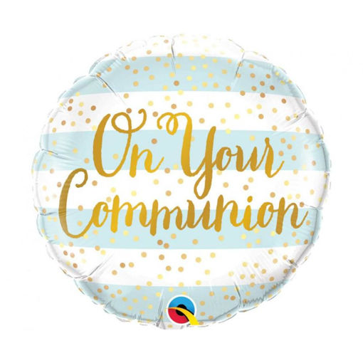 Picture of ON YOUR COMMUNION BLUE FOIL BALLOON 18 INCH